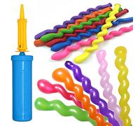 Carykon Lot de 200 ballons hélicoïdes en latex pour décoration de fête avec pompe (ballon hélicoïde)
