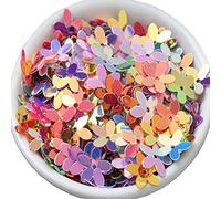 Carykon Lot de 3 200 paillettes en forme de fleur à cinq feuilles de 10 mm en 18 couleurs mélangées