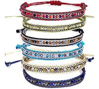 Carykon Lot de 6 bracelets d'amitié bohème en corde et perles pour femme et adolescente