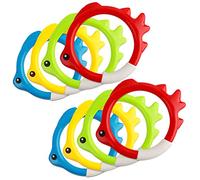 Carykon Lot de 8 anneaux de 4 couleurs pour pêche à la piscine, pour la plongée, l'entraînement, la plongée, le poisson de mer