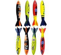 Carykon Lot de 8 jouets de plongée sous-marine pour piscine - Requin glissant - Torpille