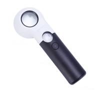 Carylozet Loupe optique à LED 16x 30x à double lentille pour l'inspection de bijoux, pièces de monnaie, timbre avec 7 lumières vives, ergonomique ABS