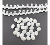 Carytalee Lot de 30 boutons en tissu satiné avec tige et boutonnière pour robe de mariée et loisirs créatifs Ivoire 1,27 cm