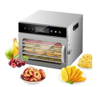 Carziyer DéShydrateur Alimentaire 6/8 Plateaux, 1000W DéShydrateur Alimentaire, DéShydrateur Pour LéGume Fruit Viande, Avec Minuterie 24h, TempéRature RéGlable 35-95 °C, éCran LCD (6 Plateaux)