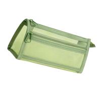 Cas Crayon À Crayon À Capacité Étui Transparent Double Couches Meshs Sachets Meshes Fournitures École Claire Stylo Double Couches Pouche en Mesh pour L'élève