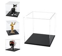 Cas D'affichage Acrylique Clair Epais de 3MM, Base Epaisse, à L'épreuve de la Poussière, pour Les Objets de Collection, Lego 21341 43247 10370 60375 75583 76261(Noir, 30x30x30cm/12x12x12in)