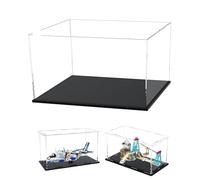 Cas D'affichage Acrylique Clair Epais de 3MM, Base Epaisse, à L'épreuve de la Poussière, pour Les Objets de Collection, Lego 60444 60445 42154 76966 60408(Noir, 50x20x25cm/20x8x10in)