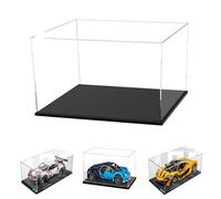Cas D'affichage Acrylique Clair Epais de 3MM, Base Epaisse, à L'épreuve de la Poussière, pour Les Objets de Collection, Lego 60444 60445 42154 76966 60408 (Noir, 50x25x30cm/20x10x12in)