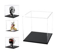 Cas D'affichage Acrylique Clair Epais de 3MM, Base Epaisse, à L'épreuve de la Poussière, pour Les Objets de Collection, Lego 10309 21265 75328 76428(Noir, 20x20x20cm/8x8x8in)
