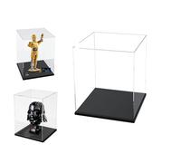 Cas D'affichage Acrylique Clair Epais de 3MM, Base Epaisse, à L'épreuve de la Poussière, pour Les Objets de Collection, Lego 75304 75349 75350 75351 75328 76285(Noir, 20x20x25cm/8x8x10in)
