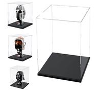 Cas D'affichage Acrylique Clair Epais de 3MM, Base Epaisse, à L'épreuve de la Poussière, pour Les Objets de Collection, Lego 21349 75398 77072 43230 (Noir, 25x25x40cm/10x10x16in)