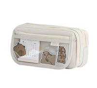 Cas De Crayon | Contrôle De Crayon Pour Filles | Organisateur D'articles De Papeterie, Sac De Papeterie Esthétique Imprimé Panda - Stylos A, Adorable Sac De Rangement De Stylo Pour, Creamy,