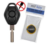 Cas de Remplacement pour la télécommande BMW Car Key Radio 3 Boutons + Blanc HU58 + Batterie Rechargeable Compatible avec BMW E46 E83 E52 E85 E86 E39 E61 E60 E53