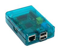 Cas transparent bleu fermé pour Raspberry Pi modèle B