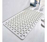 CASA and Beyond Shower Mat,Secure Shower Mat-Non-Slip-with Suction Cups and Drain Holes, Mat Easy Dry & Cut for Inside Showers (White,70 * 38cm/27.6" × 14.9")