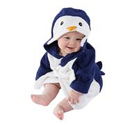 Casa Bébé Peignoir à Capuche des Gamins Serviette de Bain Mignonne Enfant Ultra-Doux Toison Pyjamas Penguin 100cm