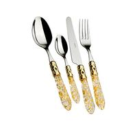 Casa Bugatti ALD1G-S4250 - ALADDIN GOLD manche doré - Ensemble de couverts, 24 pièces dans un paquet cadeau