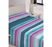 Casa Campo Maison Champ Jeu de draps Delave Bleu/Violet lit 135 (220 x 260 + 1/45 x 155 cm)