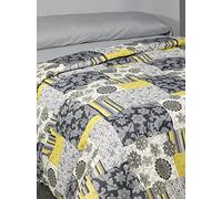 Casa Campo Maison Champ Jeu de Housse de Couette Amy Gris lit 90 cm (150 x 220/240 + 1/45 x 110 cm)