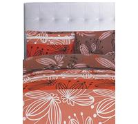 Casa Campo Maison Champ Jeu de Housse de Couette Aspen Rouge/Marron lit 90 cm (150 x 220/240 + 1/45 x 110 cm)