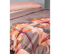 Casa Campo Maison Champ Jeu de Housse de Couette Salome Marron Clair/Orange lit 90 cm (150 x 220/240 + 1/45 x 110 cm)