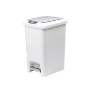 Casa & Casa Fairmont Poubelle à pédale à double ouverture Blanc/gris 15 l