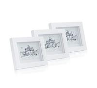 Casa Chic Cadre Photo, Cadre Photo en Bois de 18x13 cm, Cadres photo, Porte Photo Mural, Cadre Decoration Murale Pele Mele, Affichage Vertical/Horizontal, Protection Verre et Passe Partout (Lot de 3)