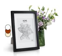 Cadre photo Brighton vitre DIN A4 avec passe-partout bois véritable