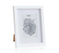 Casa Chic Cadre photo en bois 28x23 cm - Pêle-mêle mural vertical/horizontal, verre et passe-partout