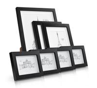 Cadre photo Chalcot - Casa Chic by - Lot de 7 - 3 tailles - bois véritable - Noir