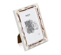 Antic by Casa Chic - Cadre Original en Bois Massif Shabby Chic - Aspect Antique & Vintage - 13x18 cm - Vitre en Verre - Passe Partout pour Photo 15x10 cm - Blanc Cassé & Marron Antique