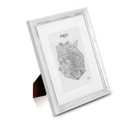 Antic by Casa Chic - Cadre Original 25x20 cm en Bois Massif Shabby Chic - Aspect Antique & Vintage - Vitre en Verre trempé - Passe Partout pour Photo 13x18 cm - Argent Antique & Blanc