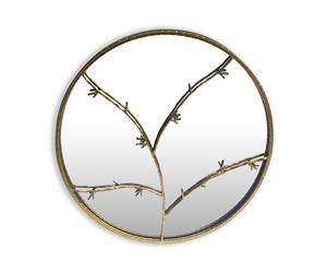 Casa Chic Miroir mural Berkeley cadre métallique rond de 80 cm de diamètre