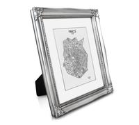 Rococo by Casa Chic - Cadre Photo 20x25 cm - Vitre en Verre avec Passe-Partout pour Photo 13x18 cm Inclus - Style Baroque - Argent