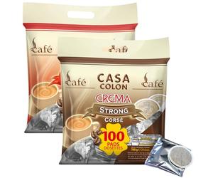 CASA COLON - 200 dosettes de café compatibles SENSEO - Classique et Corsé