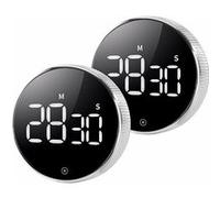 Casa Control : 2 minuteurs numériques à molette avec écran LCD et support magnétique G