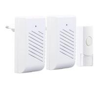 Sonnette sans fil avec 1 bouton et 2 carillons 230 V à 16 mélodies, portée jusquà 30 m [Casa Control]