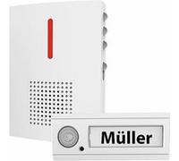 CASAcontrol Sonnette sans fil IPX4 avec signal sonore et lumineux FTK-120 - Blanc