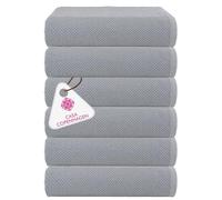 Casa Copenhagen - Ensemble de 6 Petites Serviettes de Bain à Texture « Popcorn » - Gris Lavande, en 100% Coton égyptien, pour la Salle de Bain (Coffret pour Femmes et Hommes)