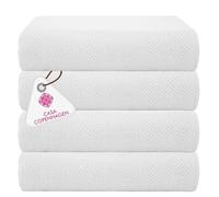 Casa Copenhagen Popcorn Textured Ensemble de 4 Serviettes de Bain en - Blanc, 550g/m² 4 Serviettes de Bain en Utilisation Rude&Dure Coffret Cadeau de Serviettes en Coton pour Salle de Bain