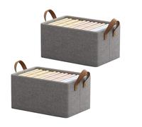 casa corner BoxyTid - Boîte de Rangement Pliable Ultra Résistante en Tissu avec Poignées, 2 pièces 47x28x20 cm, Paniers de Stockage intelligent pour Dressing et Armoire (6p)