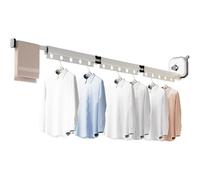 CASA Corner EspaceCloth Sèche-Tout Mural, Aucun Poinçonnage Requis Étendoir A Linge en Alliage Daluminium, Convient pour La Terrasse, La Salle De Bain (Blanc,Trois Paragraphes(126CM))