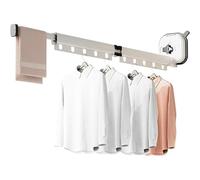 CASA Corner EspaceCloth Sèche-Tout Mural, Aucun Poinçonnage Requis Étendoir A Linge en Alliage Daluminium, Convient pour La Terrasse, La Salle De Bain (Blanc,Deux Paragraphes(92CM))