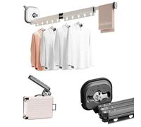 Casa Corner EspaceCloth Sèche-Tout Mural pliable en aluminium, rotatif à 360° avec trous suspendus - étendoir linge mural gain de place idéal pour balcon, salle de bains, buanderie et voyage