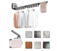 Casa Corner EspaceCloth Sèche-Tout Mural pliable en aluminium, rotatif à 360° avec trous suspendus - étendoir linge mural gain de place idéal pour balcon, salle de bains, buanderie et voyage