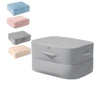 Casa Corner Sac de Compression Ultime, Sac de Rangement Auto-Compressible Ultra Compact 66L/132L, Étanche et Résistant pour Couettes, Vêtements, Literie, Voyage et Maison (Gris, L)
