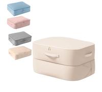 Casa Corner Sac de Compression Ultime, Sac de Rangement Auto-Compressible Ultra Compact 66L/132L, Étanche et Résistant pour Couettes, Vêtements, Literie, Voyage et Maison (Beige, L)
