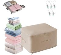 Casa Corner Sac De Compression Ultime Space Master, Sac De Compression Pour Couvertures, Literie, Grand Sac De Rangement Mobiles, Tissu Sergé Impermeable, Fermeture Éclair, Beige, XL (54 x 40 x 60 cm)