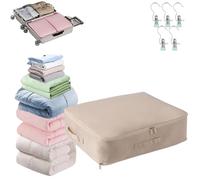 Casa Corner Sac De Compression Ultime Space Master - Sac De Rangement Mobiles Pour Couvertures, Beige, S (40 X 30 X 12 Cm)