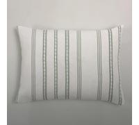 Casa da Laura - Housse de coussin 50 x 70 cm Vert et blanc - Coussin de couette Marie - Coussin à rayures 50 % coton et 50 % polyester
